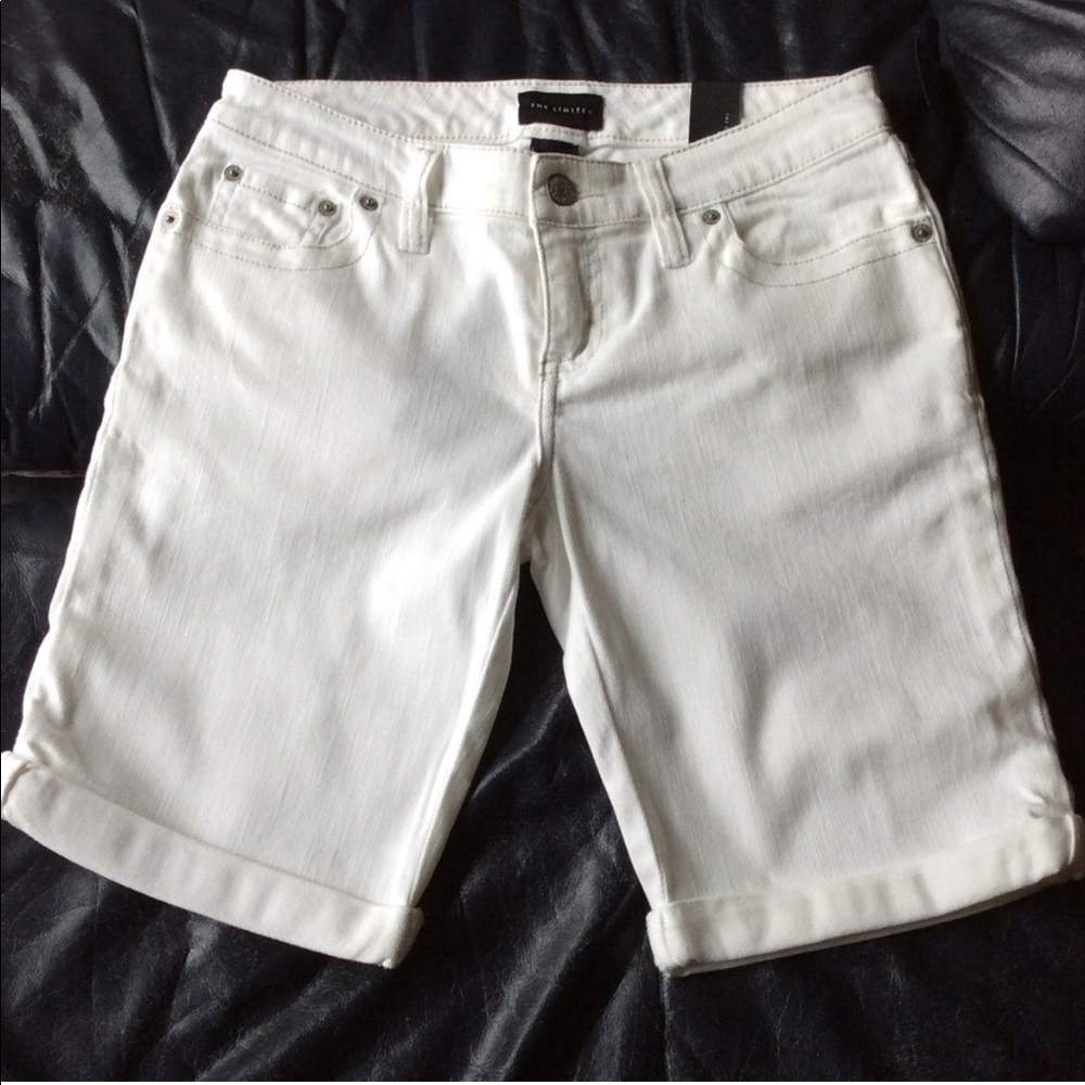The Limited White Denim Shorts